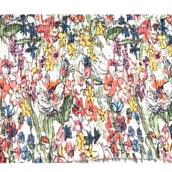 ANTHROPOLOGIE Aurelia smocked bodice puff sleeve floral crop top - Picture 4 of 12